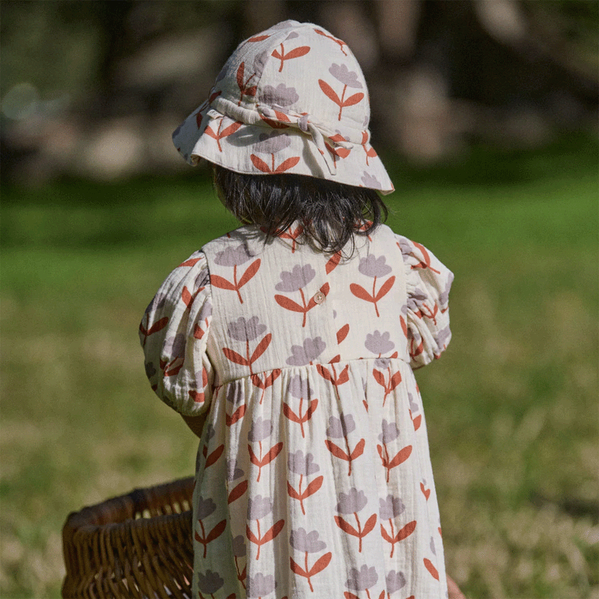 Nature Baby Albertine Dress Muslin - Fleurette Print