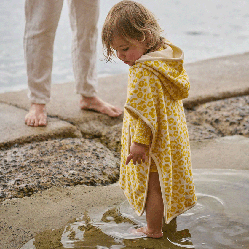Nature Baby Poncho Towel -  Kitchen Garden Freesia Print