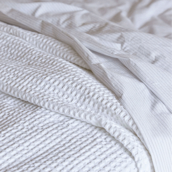 Citta Waffle Organic Cotton Bedspread - White Q 250x255cm