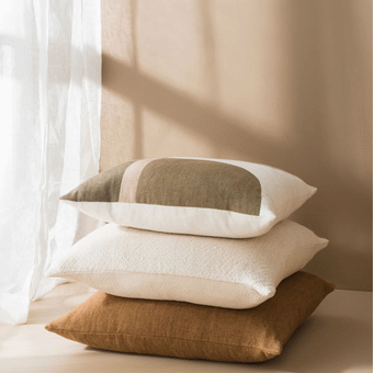 Citta Villa Linen Cushion Cover - Chalk 55x55cm