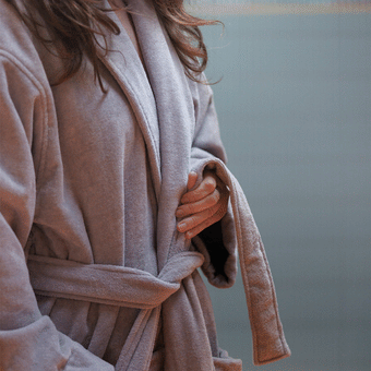 Citta Velour Cotton Robe - Pansy