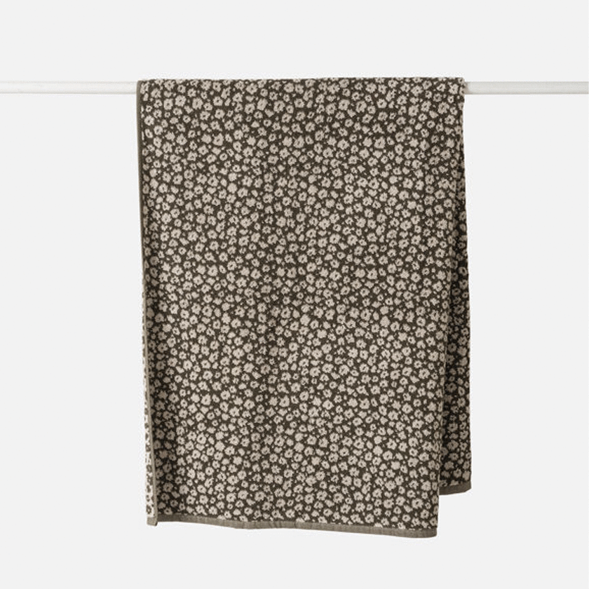 Citta Forget Me Not Cotton Bath Towel - Ivy/Oat 80x150cm