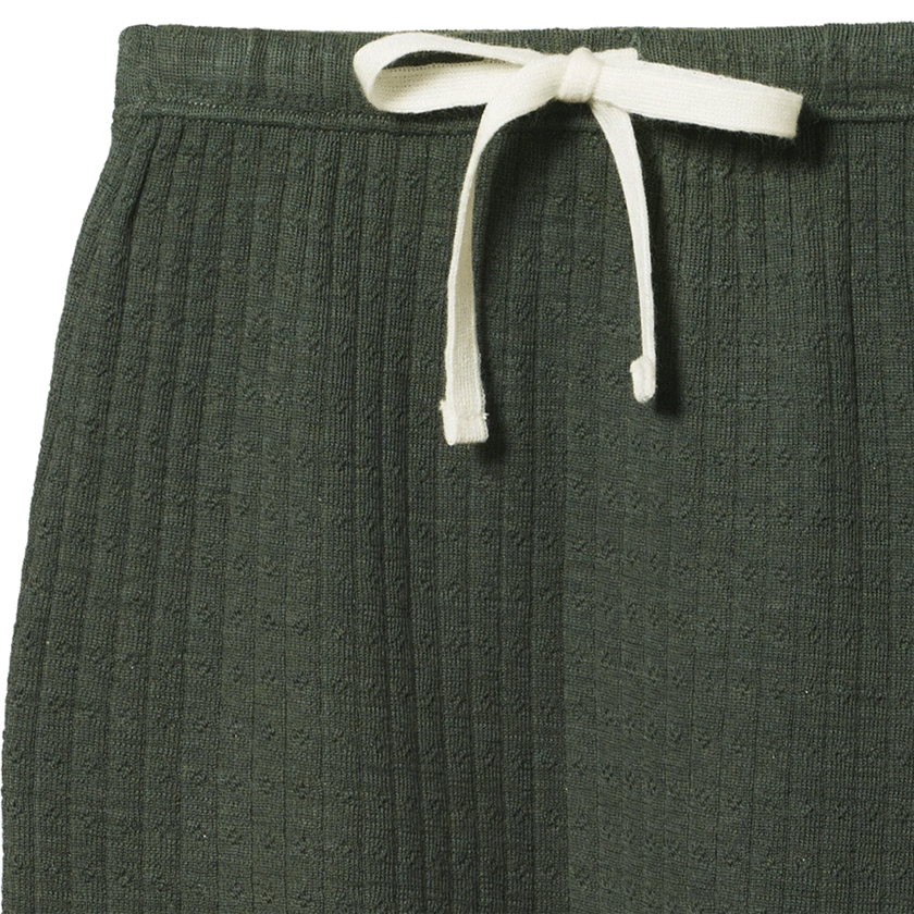 Nature Baby Merino Drawstring Pants Pointelle - Thyme