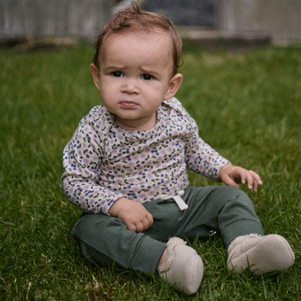 Nature Baby Merino Long Sleeve Bodysuit - Briarwood Lilac Print