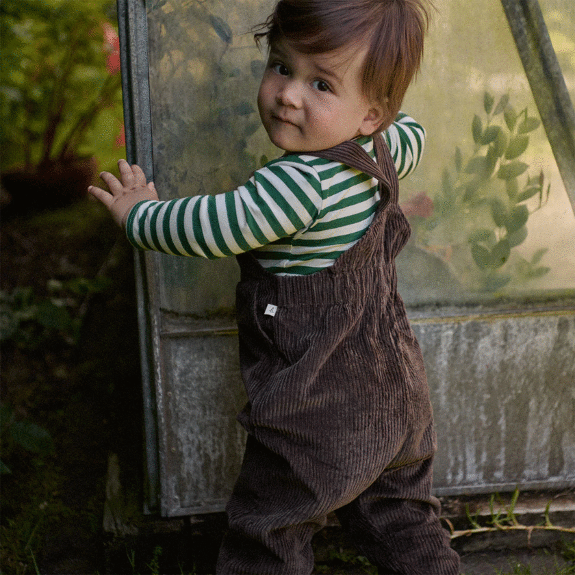 Nature Baby Teddy Overalls - Pinecone