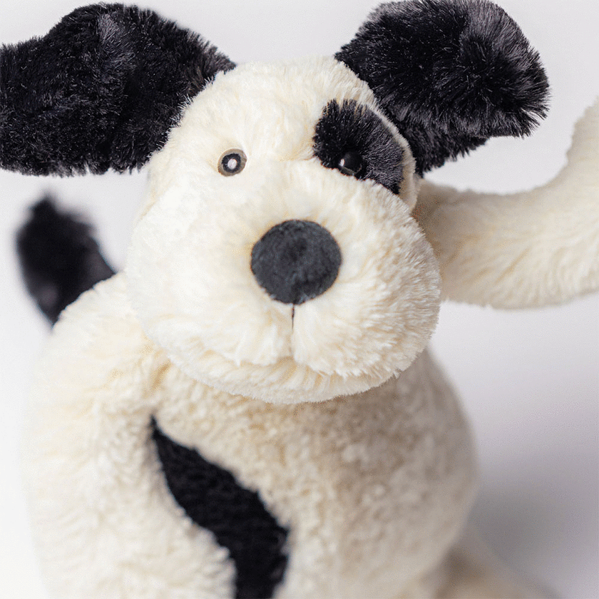 Jellycat Bashful Black & Cream Puppy Original (Med) Cream 9x12x31cm