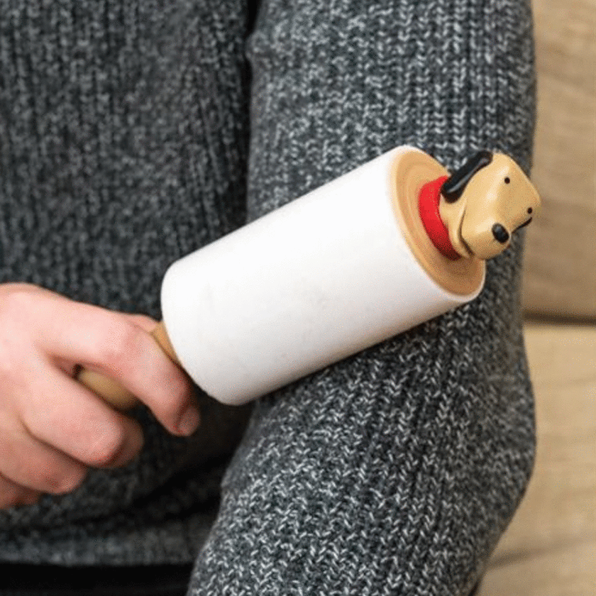 Kikkerland Kobe Lint Roller Natural 5.6x5.6x26.4cm