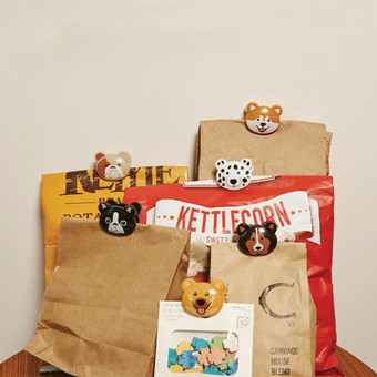 Kikkerland Doggie Bag Clips (Set of 6) Multi-Coloured 3x4 x4cm