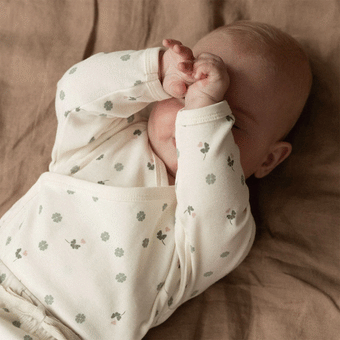 Nature Baby Long Sleeve Kimono Bodysuit - Lucky Print