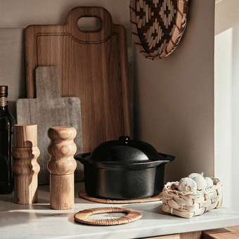 BROSTE Salt/Pepper Grinder Edgar Two Ring - Natural