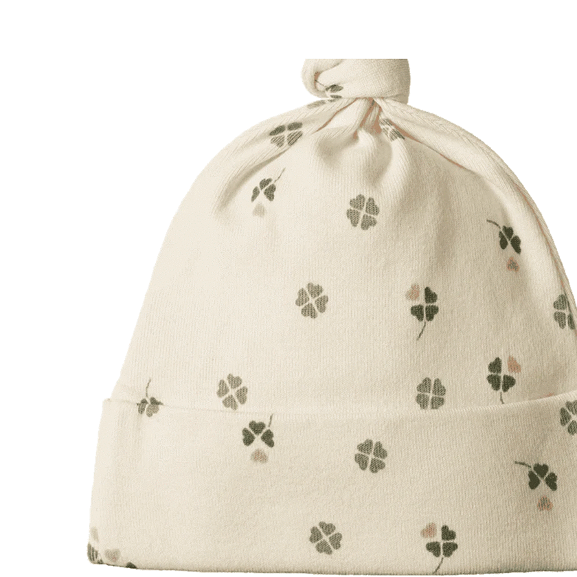 Nature Baby Cotton Knotted Beanie - Lucky Print