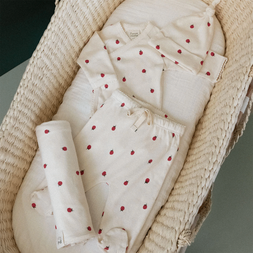 Nature Baby Welcome Home Gift Set - Raspberry Print