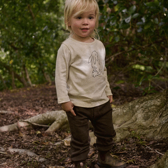 Nature Baby Long Sleeve River Tee - Bramble Bunny Print