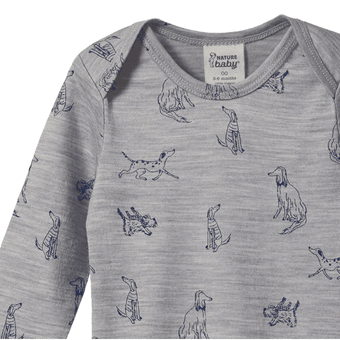 Nature Baby Merino Essentials L/S Bodysuit - Best Friend Print