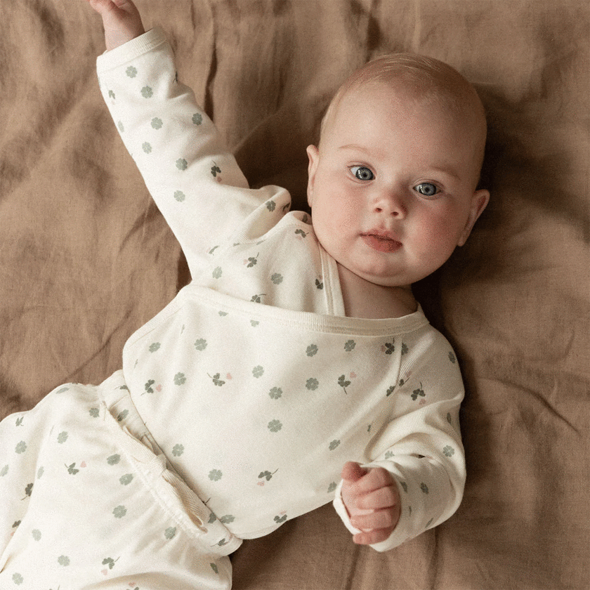 Nature Baby Footed Rompers - Lucky Print
