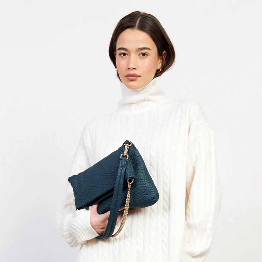 Saben Daria Shoulder Bag - Hunter Green Bubble