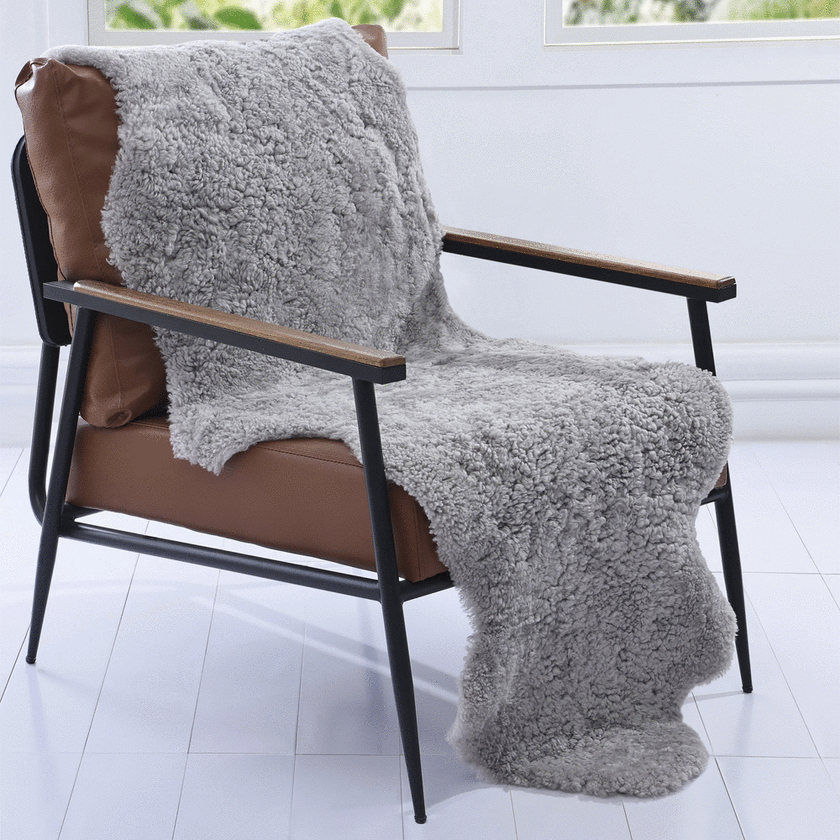 Short Wool Sheepskin Rug Double
