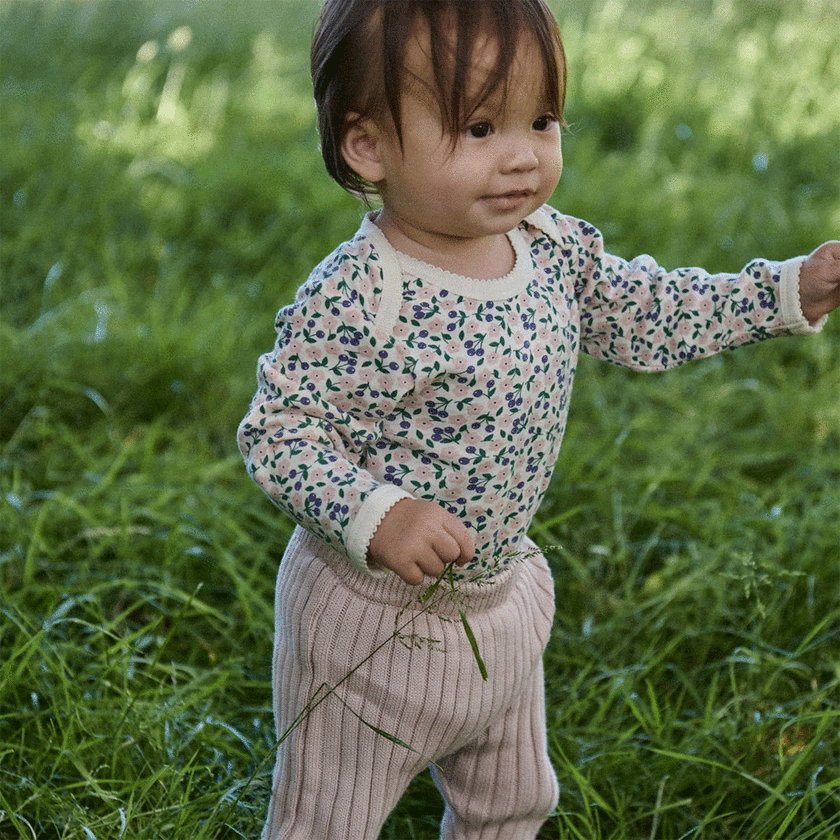 Nature Baby Cotton Long Sleeve Bodysuit - Briarwood Print