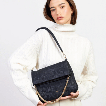 Saben Daria Shoulder Bag - Black Bubble