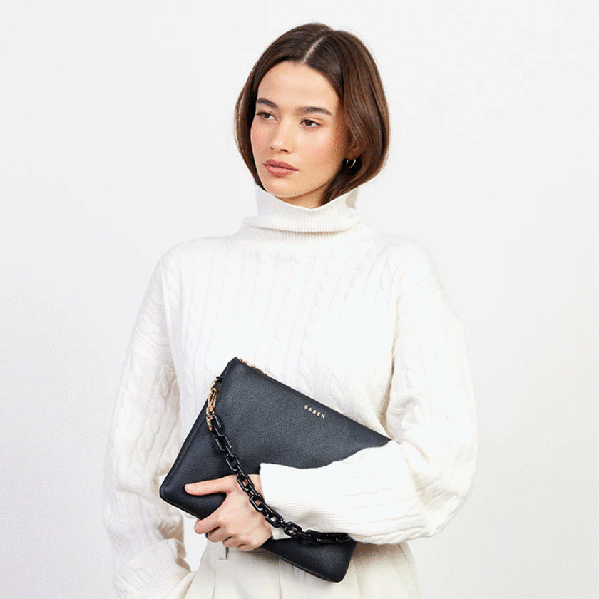 Saben Matilda Crossbody - Black + Tonal Chain