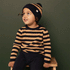 Nature Baby Alpine Pom Pom Beanie - Navy/Caramel Stripe
