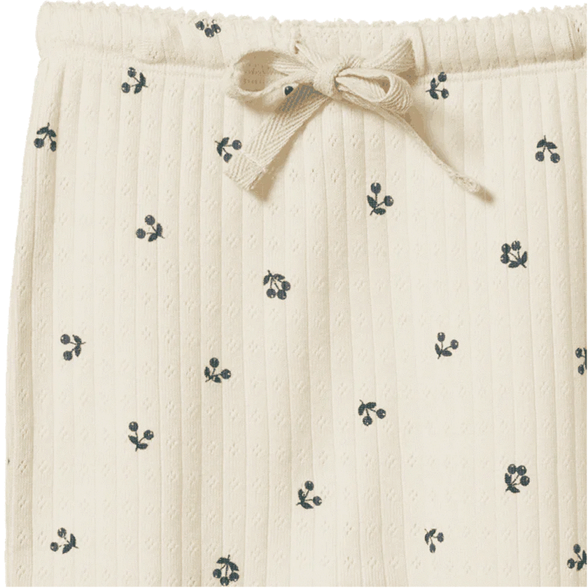 Nature Baby Footed Rompers Pointelle - Winter Berry Print