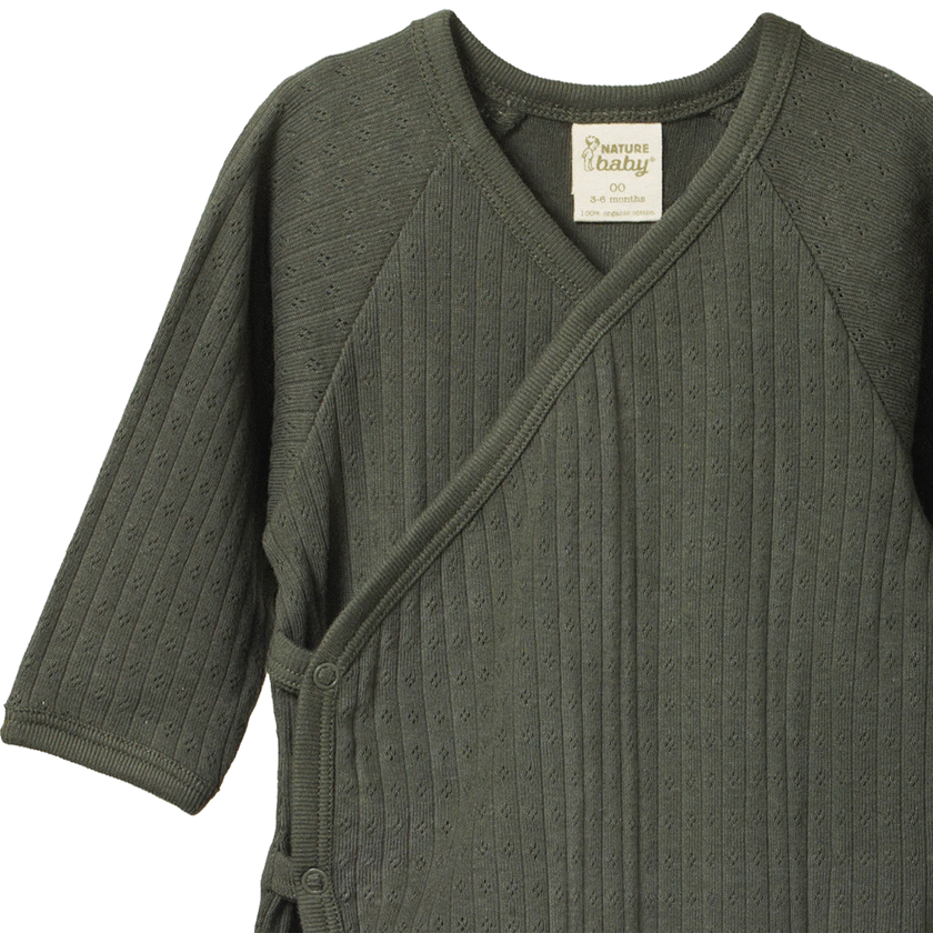 Nature Baby Kimono Stretch & Grow Pointelle - Thyme