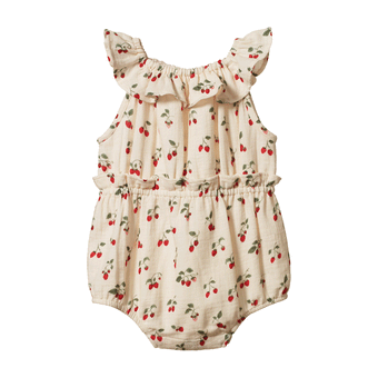 Nature Baby Plum Suit Muslin - Strawberry Blush Print