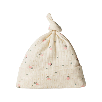 Nature Baby Knotted Beanie Pointelle - Posey Blossom Print