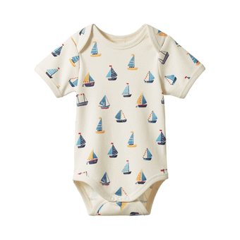 Nature Baby Short Sleeve Bodysuit - Regatta Print