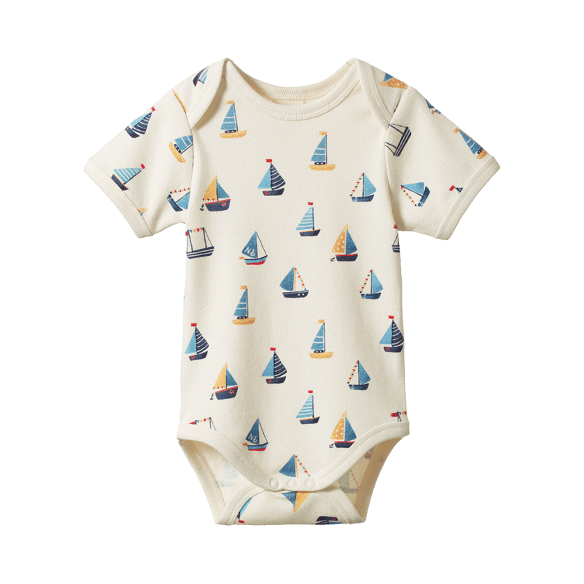 Nature Baby Short Sleeve Bodysuit - Regatta Print