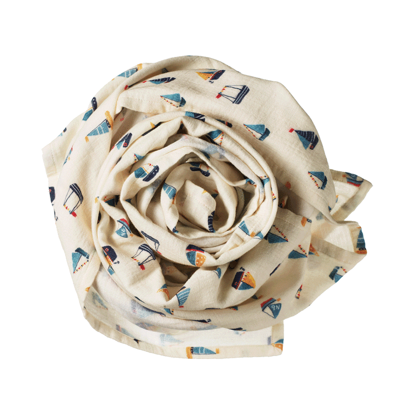 Nature Baby Muslin Wrap - Regatta Print