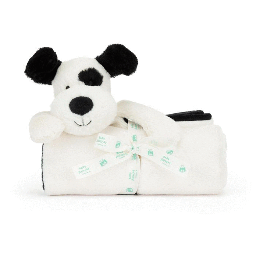 Jellycat Bashful Black & Cream Puppy Blankie 9x70x56cm