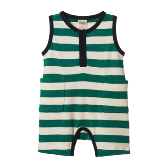 Nature Baby Camper Suit - Peppermint/Navy Stripe