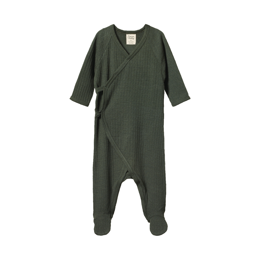 Nature Baby Merino Pointelle Kimono Stretch & Grow