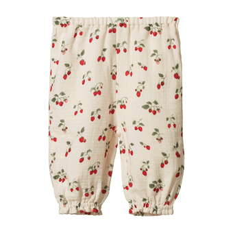 Nature Baby Daphne Pants Muslin - Strawberry Blush Print