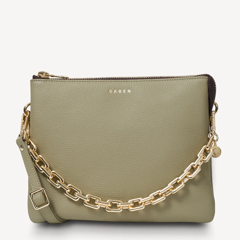 Saben Matilda Crossbody - Eucalyptus + Chunky Chain