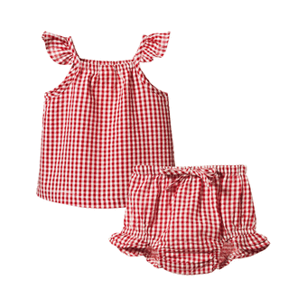 Nature Baby Petal Set Gingham - Red Check
