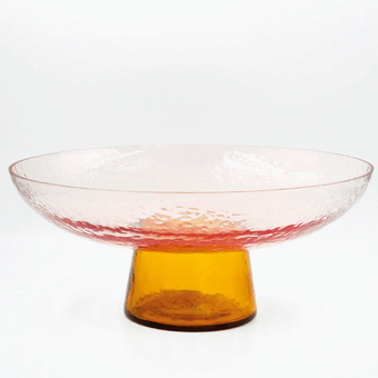 Bianca Lorenne Pedestal Bowl Rose/Amber - Large