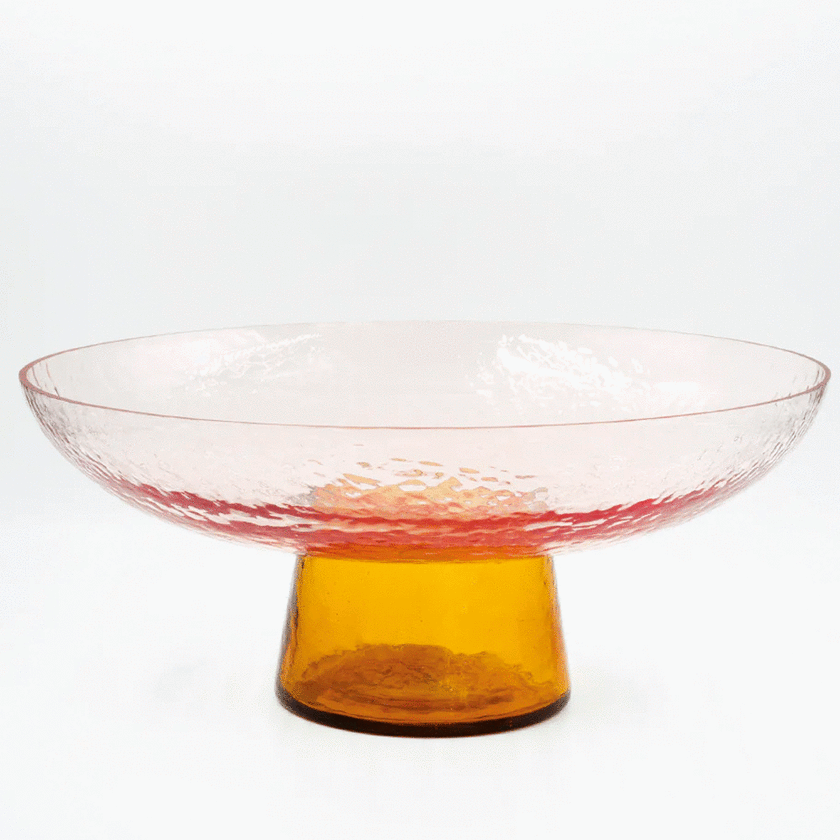 Bianca Lorenne Pedestal Bowl Rose/Amber - Large