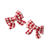 Nature Baby Bow Hair Clips 2 Pack - Red Check
