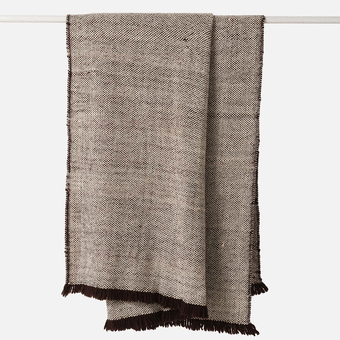 Citta Hutt Wool Throw - Mulberry/Natural 140x180cm