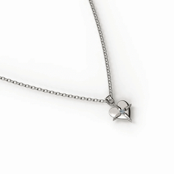STOLEN GIRLFRIEND BIRTHSTONE HEART NECKLACE - DECEMBER SILVER/SWISS BLUE TOPAZ