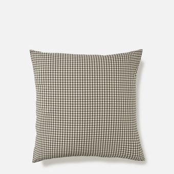 Citta Gingham Organic Cotton Euro Pillowcase - Olive 65x65cm