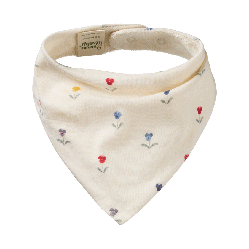 Nature Baby Triangle Bib Terry - Delphine Print
