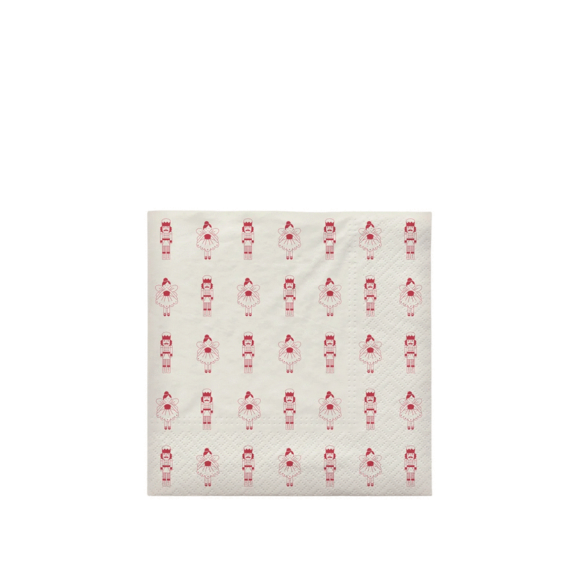 BROSTE Paper Napkin Fairy Tale - Pumpkin Red/Off White