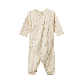 Nature Baby Pointelle Kimono Stretch and Grow - Posey Blossom Print