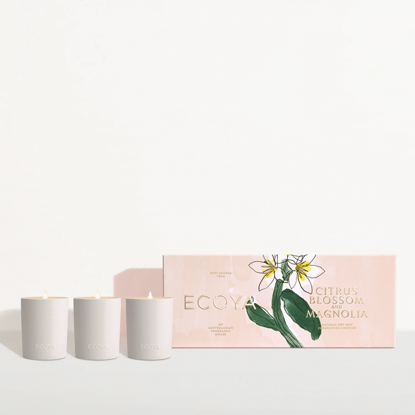 Ecoya Mother's Day Mini Candle Trio Gift Set - Citrus Blossom & Magnolia