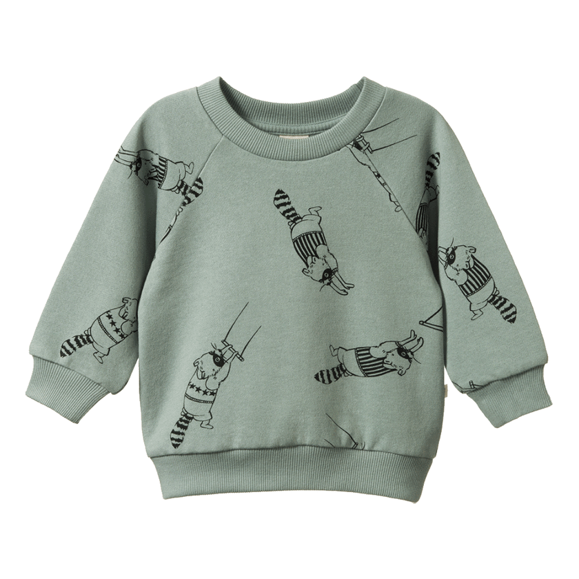 Nature Baby Emerson Sweater - Raccoon Rhapsody Print