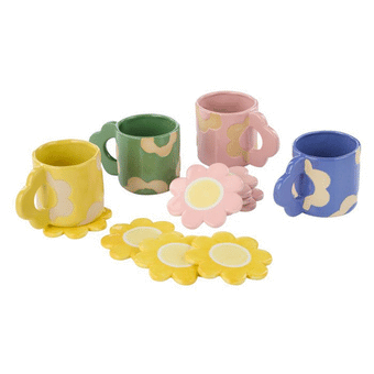 Emporium Posey Flower Coasters 4pcs Set - 11x11x1cm